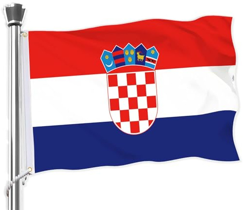 Croatia Kroatien Flagge, große 3x5 FT kroatische Flagge, 36x60 Zoll große digitale doppelt gedruckte langlebige 75D dicke Polyester Dekorationen mit 2 Messing Grommet