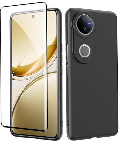 Heioloo für vivo V50 5G Hülle mit [1 Stück] Panzerglas, Ultradünn stoßfeste Schutzhülle Handyhülle für vivo V50 5G Case Protection
