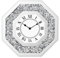 Wanduhren Modern Wohnzimmer Glitzer Wanduhr ohne Tickgeräusche Silber Luxus Diamant Wanduhr Oktagon 30 cm Glitzer Kristall-Uhr mit Stillem Quartzwerk Bling Bling Kristall Deko Uhr (Achteck)