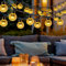 LuJasi Solar Lichterkette Aussen, 12M 60LED Lichterkette Außen Solar IP65 Wasserdicht, 8 Modi Kristall Kugeln, Solarlichterkette Outdoor für Balkon, Garten, Terrasse, Hochzeit, Party (Warmweiß)