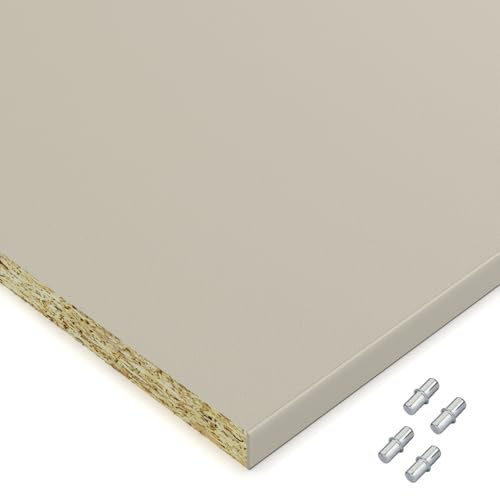 X57 Einlegeboden Regalboden Holzboden 19mm nach Wunschmaß max. 700mm breit x 600mm tief Zuschnitt Anfertigung 2mm Umleimer ABS Kante (Kaschmirgrau)