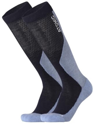 ATOMIC Performance Ski-Socken I Dünne Skisocken mit Polsterung I Leichte Strümpfe für Damen & Herren I Kniestrümpfe mit nahtloser Zehenbox I Skistrümpfe aus Merinowolle, Polyester & Nylon