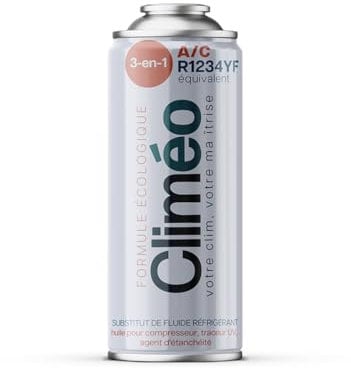 Climéo 400 ml Remplacement écologique du réfrigérant R1234yf 2 en 1, 3 en 1, entretien de la climatisation à faire soi-même (1 boîte, 3 en 1)