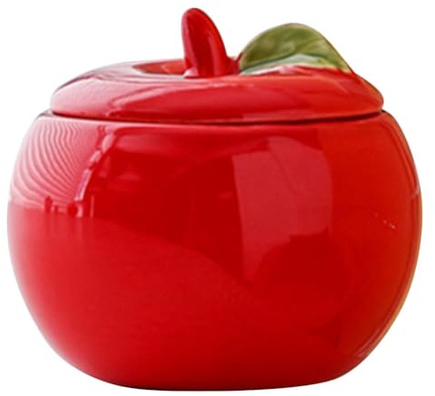 Ciieeo Weihnachtlicher Apfelförmiger Keramik Aufbewahrungsbehälter mit Deckel Vielseitiger Tee und Trockenlebensmittel Dose Stilvoller Duftkerzen und Küchenbehälter für Zuhause und