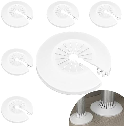 6 Stück Heizungsrohr Rosette, Universal 30-55mm Heizungsrohr Verkleidung, Einzel Rosetten für Heizkörperrohre, Polypropylen Heizungsrohre Abdeckung, Rohrabdeckung Geeignet für Wasserrohren, Gasrohren