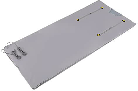 LKHDONG Coperta per sauna a infrarossi, 650 W, con chiusura lampo, coperta a infrarossi, 35-80 °C, funzione timer, 15-60 min, coperta riscaldante, 2 zone con telecomando, 180 x 80 cm (argento)