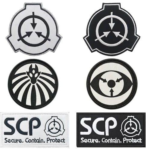 für Compatible With SCP Foundation-Aufnäher Stickerei HOOK LOOP patch 6 Stück für Kleidung Uniformen Mützen Jeans Baseballkappen Jacken Hosen Hüte,Selbstklebend Abzeichen Patches,DIY-Zubehör