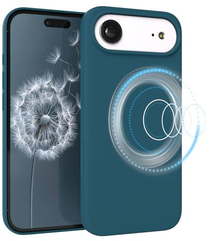 EAZY CASE Magnetische Silikon Hülle für iPhone Air - MagSafe-kompatibel, Premium-Liquid-Silikon, Stoßfest, Kameraschutz, Mikrofaser-Innenfutter, Slim Cover Handyhülle Bumper - Petrol Blau