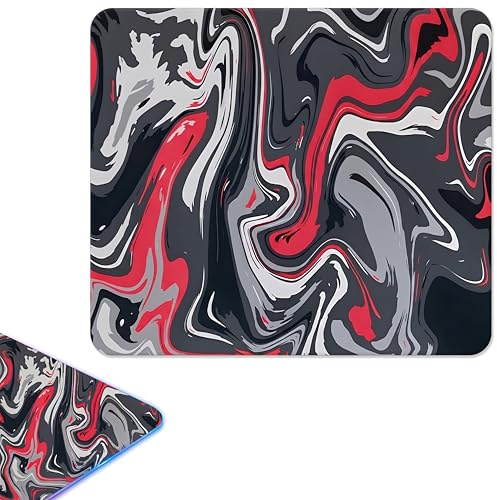 ELLENNE Tappetino Mousepad Vetro Temperato 300×260mm Liquid Art Red C3 | ELLENNE Tappetino Mousepad Vetro Temperato, Durezza 9H Anti-Graffi, Alta Precisione 300×260mm XL - Liquid Art Red C3