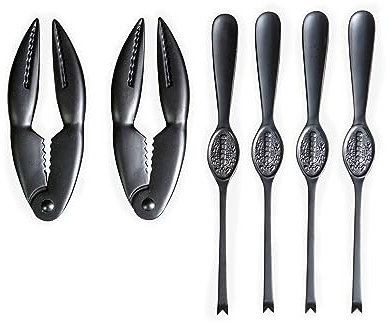 ByOn 72201901 - Juego de cubiertos para conchas y mariscos (6 piezas, acero inoxidable), color negro