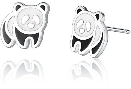 VIKI LYNN Panda Bär Ohrstecker 925 Sterling Silber Hypoallergen Ohrstecker für Mädchen Kinder