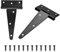 TamBee T-Strap Schuppentürscharniere, strapazierfähig, schwarz, T-Scharnier für Holzzäune, Hoftür, geschmiedete Hardware, rostfrei (15,2 cm, 2 Stück)