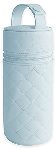 Duffi Baby Termo Porta biberon Polipiel Bebe. Bolsa termica portabiberon Caliente y Frio. Funda isotermica para biberones o Termo portatil. Cremallera y asa. Limpieza facil. Coleccion Lux Azul.