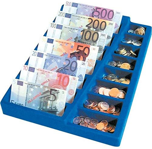 Vassoio Portamonete e Banconote Euro per Cassa/Cassetto/Bancone 15 scomparti 25x35x h.4,5cm separatore soldi euro cassa contenitore da banco