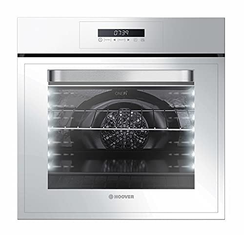 Hoover H-OVEN 300 PLUS - HOT7174WI WF/E - Horno eléctrico, 70 litros, 3 resistencias, Wi-Fi & Bluetooth, Cierre gradual, Temporizador, 9 funciones, Ventilador de enfriamiento, Doble LED, A+, Blanco