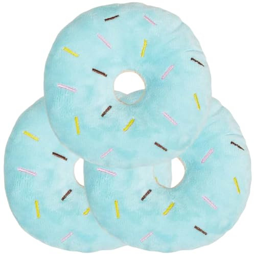 3pcs / Set Pet Chew Cotton Donut Games Spielzeug Soft Donuts Plüsch-hundespielzeug Welpen-Katze-Tweak-quaken-ton-Spielzeug-kauen Zufällige Farbe