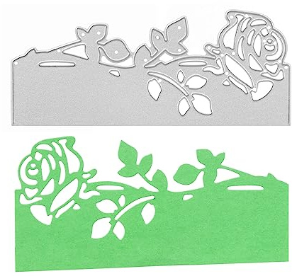 Stanzenshop Stanzschablone Rose als Rand, Blumen, Kartenbasteln, Stanzformen, Schablonen, Scrapbooking, Kartenherstellung, DIY, Prägeschablonen, Papierkarten, Cutting Dies