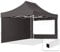 TOOLPORT 3x4,5m Faltpavillon Pavillon Partyzelt Gazebo Stahl 30mm, 2 Seitenteile, Panoramafenster, grau