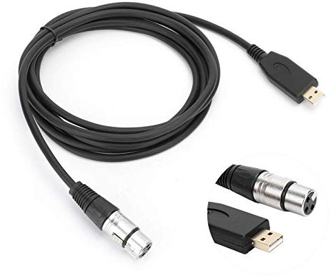 Heayzoki Cable Microfono, 2M Mic USB Adaptador Cable Conversor de MicróFono USB A XLR Estable Cable USB Macho A Hembra para Karaoke MicróFono