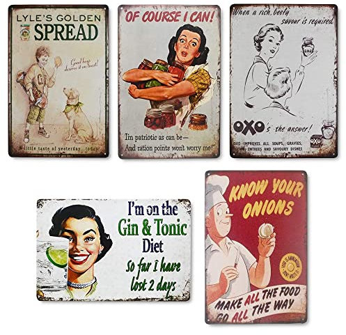 QUMENEY Letrero de pared de metal vintage con cita divertida, estilo rústico, para decoración de pared de cocina, regalo único para el hogar, bar, cafetería (30 x 20 cm)