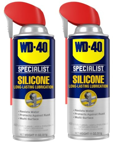 WD-40 Specialist Silicone Lubricant with Smart Straw Sprays 2 Ways, Twin-Pack, 11 OZ