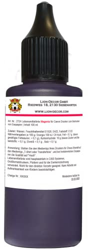 Lebensmitteltinte 100ml Magenta Rot für Canon-Drucker, Canon-Patronen