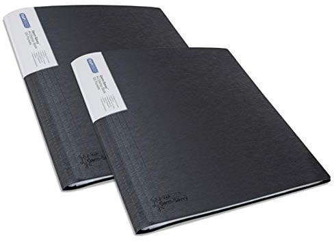 Rapesco 1645 Sichtbuch mit Antibakteriellem Schutz, 100 Hüllen, A4, Schwarz, 2er Pack