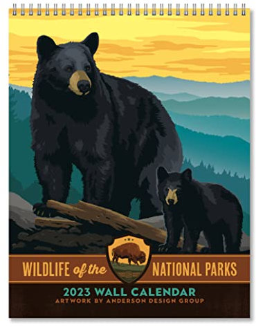 Americanflat 12 Monate Kalender 2023 - Nationalpark Wildlife Design - Monatsformat Großer Wandkalender - Hängender Wandplaner 25,4 x 66 cm wenn geöffnet