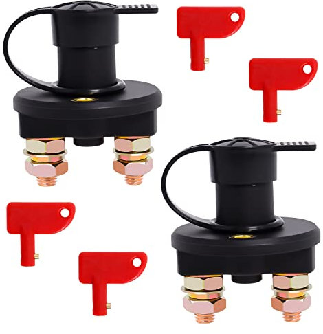 Interruptor de Desconexión del Aislador de Batería 12V/24V Interruptor de Batería para Coche Barco RV ATV Vehículo por Poweka (2 Pcs)