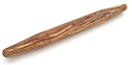 Mattarello arrotondato, lunghezza a scelta, in legno d'ulivo (piccolo)