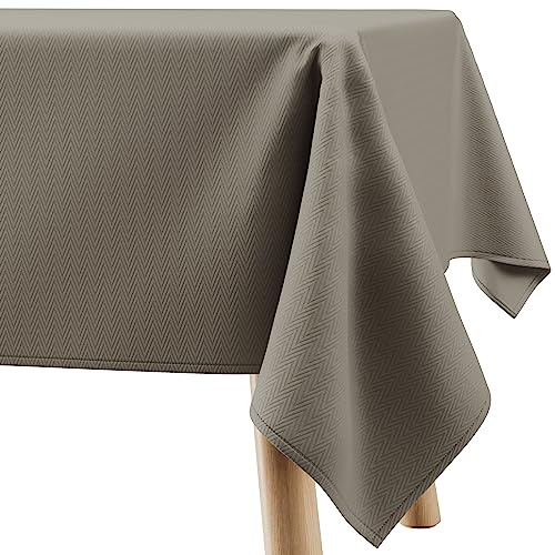 Filumi Tischdecke 150x350 cm Beige Abwaschbar Für Indoor Outdoor geometrisches Zickzackmuster Verte