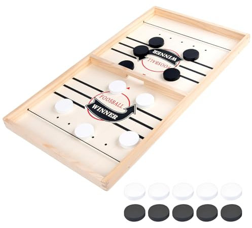 Tischfußball Gewinnerspiele, Holz Hockey Brettspiel, Board Game Hockey Fast Sling Puck Game, Schnelles Sling Puck Spiel Mit Tempo, Gewinner Holzbrett Sportspielzeug, Brettspiele für Zwei Spieler