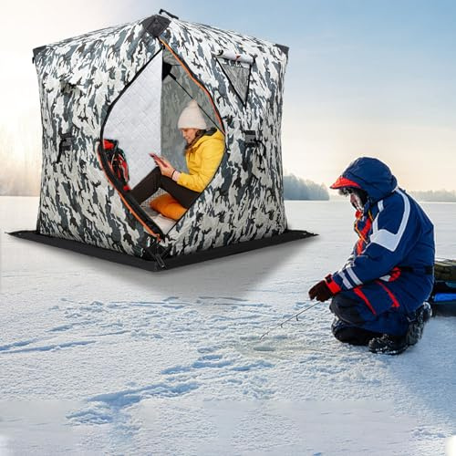 TESUGN Fristående fisketält, 1–2 personer utomhus ifisketält, skydd för sportfiskare, termisk koja för isfiske skydd av glass för bakgårdar picknick
