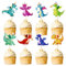 24 Stück Drache Thema Cupcake Topper Mythische Geschichten Tortendekoration Picks Realistische Kuchenaufsatz Tortendeko Junge Hochzeit Geburtstag Event Party Tiere Thema Party Dekoration Versorgung