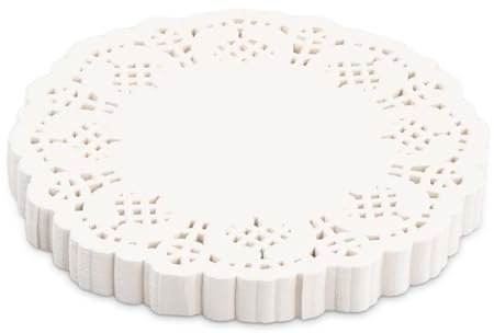 Anseom 200 Stücke Rund Papierdeckchen, 5.5 inch Spitzendeckchen Tortenspitze Papier Spitze Platzset Deckchen Kuchenmatte Papier Einweg-Papierdeckchen für Hochzeiten Geburtstagsfeier Geschirrdekoration