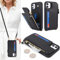 SailorTech Coque pour iPhone 11 Étui avec Porte-Cartes de crédit, Etui pour iPhone 11 Housse avec Courroie de Cou Portefeuille avec Fentes pour Cartes de crédit-Noir