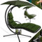 KESSER® Tumbona Flotante con Sombrilla | Hamaca Colgante Solar H200, L194, A100 cm | Reclinable Capacidad hasta 120 kg | Tumbona de Balanceo con Cojines y Almohada, Caqui