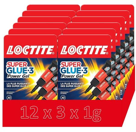 Super Attak Power Flex Mini Trio Gel - colla liquida trasparente e istantanea per materiali flessibili - formula in gel resistente - colla per scarpe, pelle, gomma e cuoio (36 x 1g)