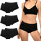 Desanlapi Boxershorts Damen Baumwolle Panties Damen Hotpants Damen Unterwäsche Frauen Boxershorts Sportunterwäsche für Damen Pantys 6er Pack Schwarz S