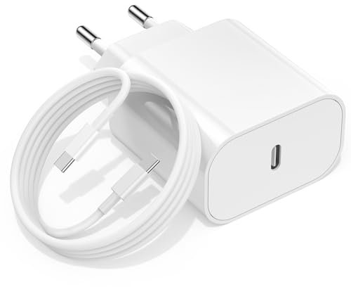 iPhone Ladegerät Ladekabel USB C für iPhone 16 15/16 15 Pro/16 15 Pro Max/16 15 Plus, 20W USB C Schnellladegerät &iPhone Schnellladekabel USBC 2M für iPad Pro/Air/Mini, USBC Adapter/Netzteil/Stecker