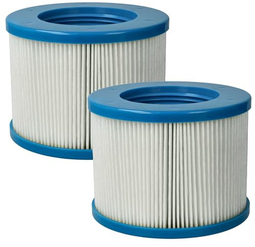 vhbw 2X Filterkartusche kompatibel mit Arebos 12 V 35 W, 50 W Pool - Ersatzfilter Blau Weiß