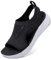 VTASQ Sandales Orthopédiques Mode Femme - Été Bout Ouvert Plage Leger Confortable Respirante Tricot Sport De Marche - Noir Blanc EU 37