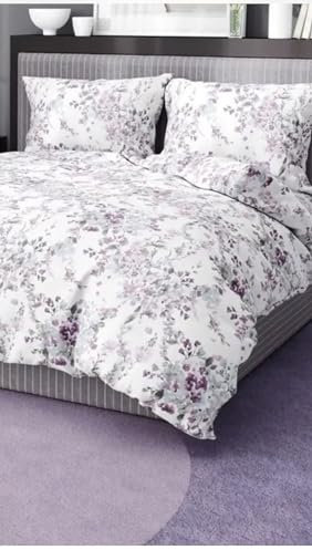 ITALYSWEETHOME - COPRILETTO ESTIVO PIQUET DI COTONE ACQUERELLO FIORI VIOLA MADE IN ITALY (Piazza e mezza)