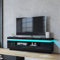 Generisch LED TV Schrank 150cm Moderner Hochglanz-TV Lowboard mit 5 Schubladen, Sideboard für Schlafzimmer, Wohnzimmer, Wohnmöbel (Schwarz), TS07-BK