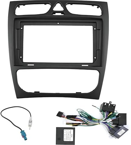 Sound-way Kit de Montage Autoradio, Façade Cadre de Radio 9 Pouces, Adaptateur Compatible avec Mercedes Classe C (W203) 2000-2004 / Classe G (W463) 1998-2006