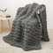 Decke Grob Gestrickte, Grobstrick-überwurf Strickwolle Dickes Garn, 100% Dicke Wolle Zum Handstricken Strickdecke, überwürfe Für Sofa Gestrickte Bettüberwurf-DeckenFürBetten, 101x127cm, Dunkelgrau