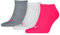 PUMA SNEAKER PLAIN 3P, Calzini, Unisex - Adulto, Middle Grey Melange/Pink - New, 39-42