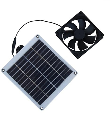 BWANGIAO Solarpanel-Ventilator, wetterfest, Belüftungsfenster, Abluft, kompakt, für kleine Hühnerställe, Gewächshäuser, Schuppen und Tierhäuser