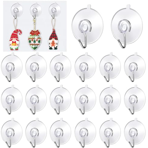 Ryvera 20 Stück Saugnapf Haken – Haken Ohne Bohren, Wasserdicht, Hochtragfähig & Wiederverwendbar, Ideal für Küche, Bad, Wohnzimmer und Schlafzimmer