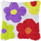 YOOTOM Knüpfkissen Knüpfteppich Zum Selber Knüpf-Sets für Anfänger Erwachsene oder Kinder,Knüpfpackung Kissen Selber Knüpfen Set,Latch Hook Pillow Kit,43x43cm